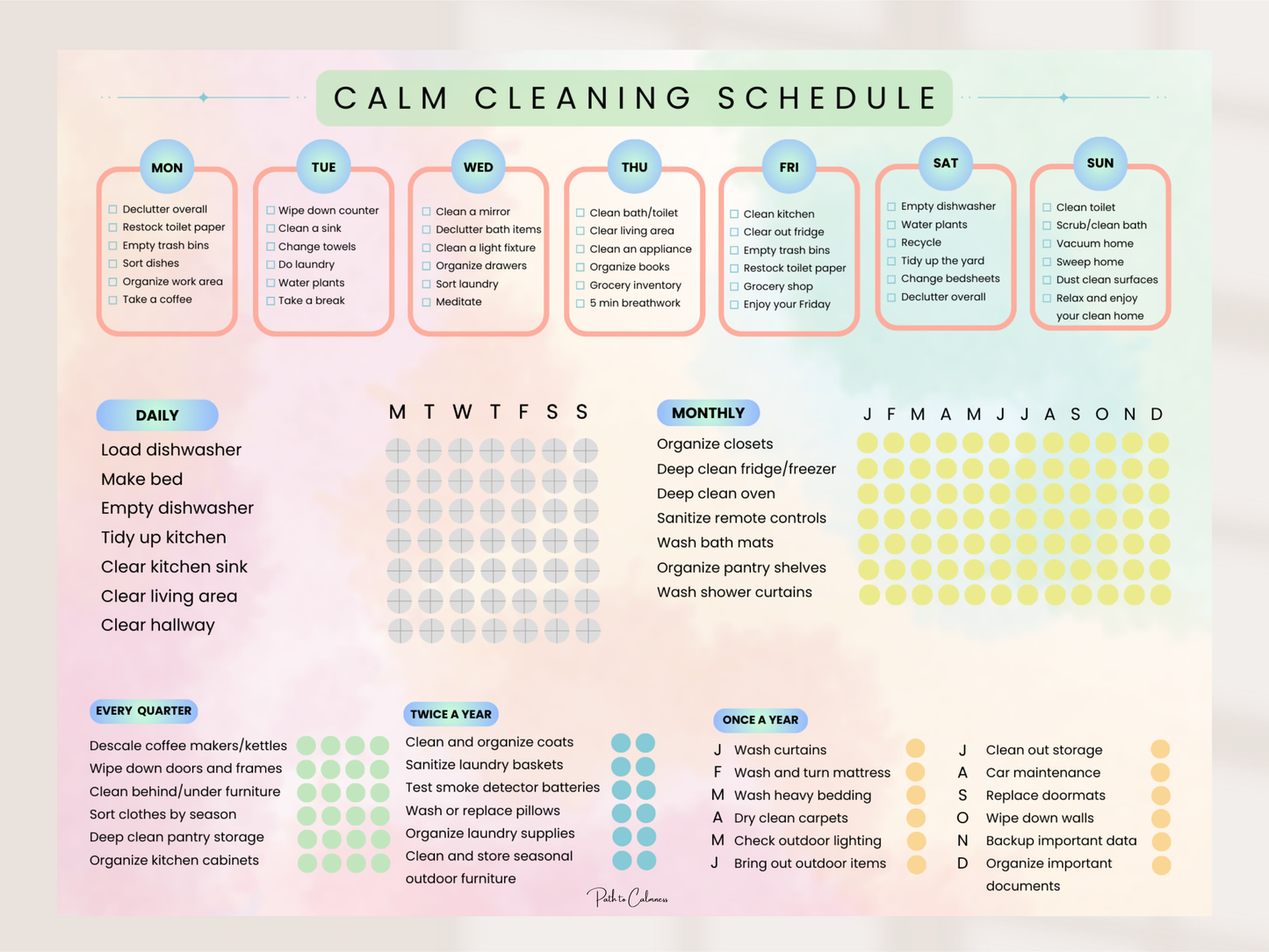 Calm Cleaning Schedule