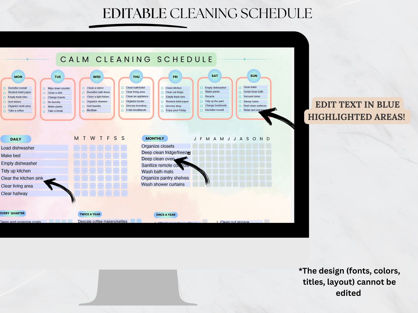 Calm Cleaning Schedule