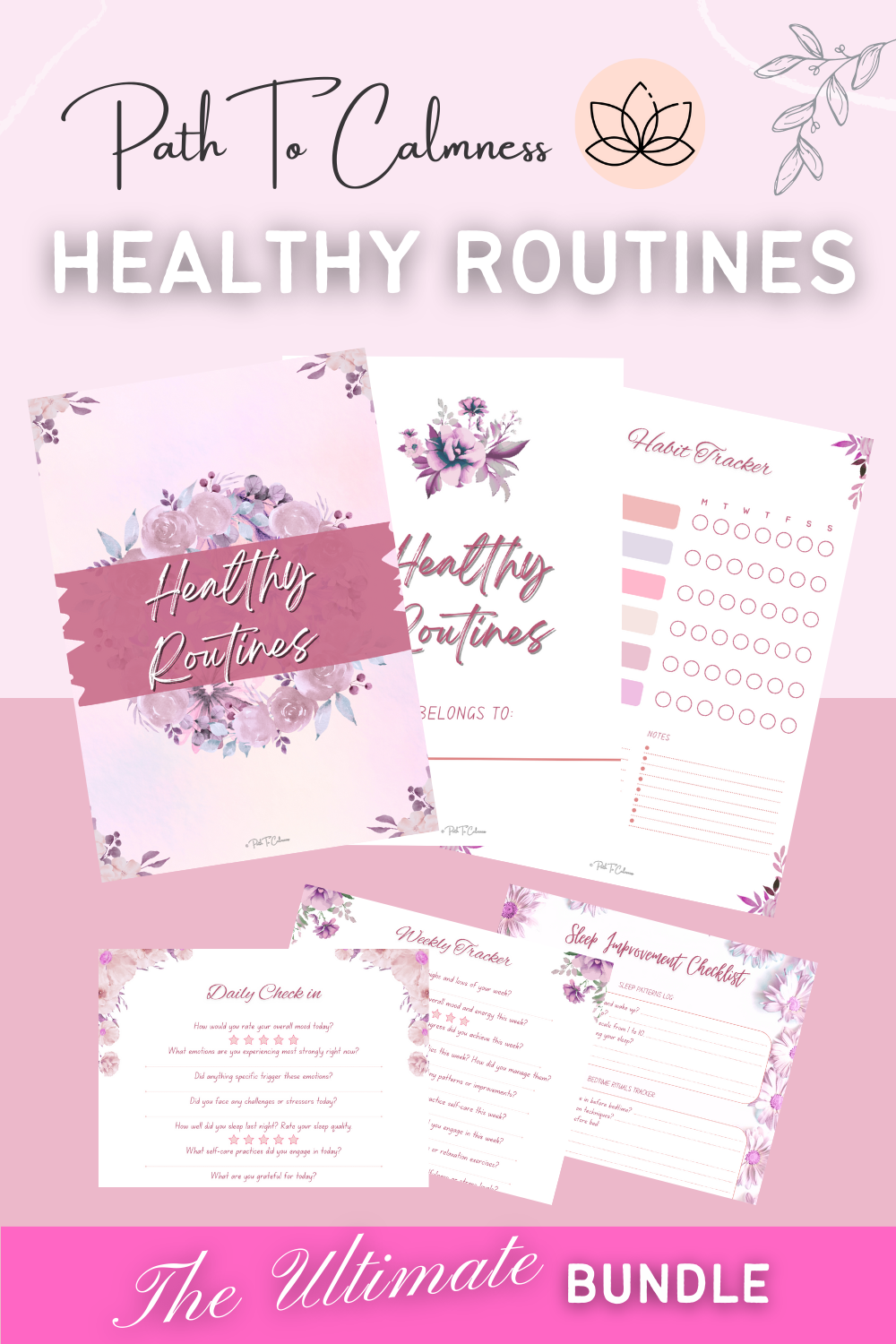 Healthy Routines Binder - Your Ultimate 16-Page Self-Care Collection!