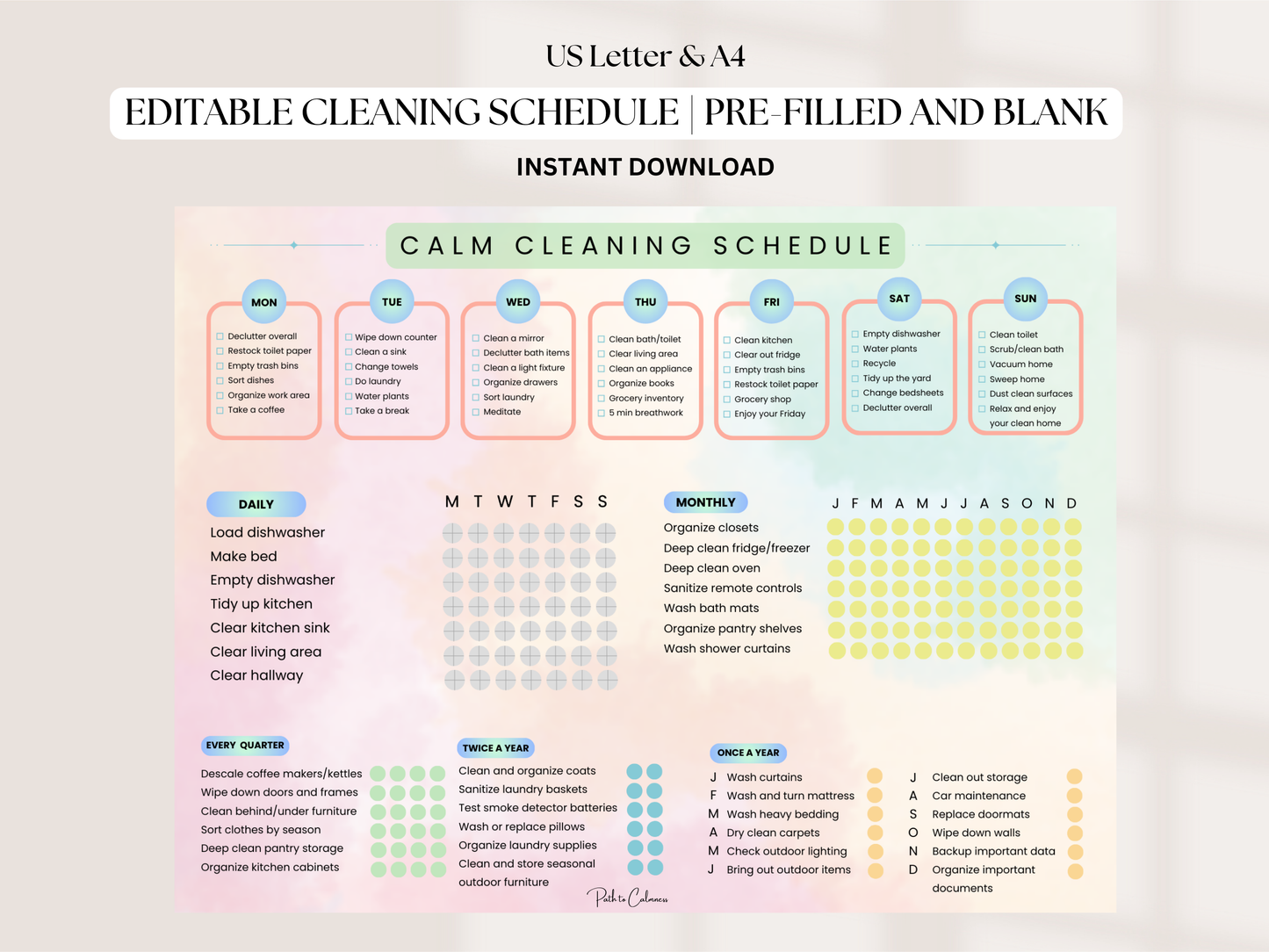 Calm Cleaning Schedule