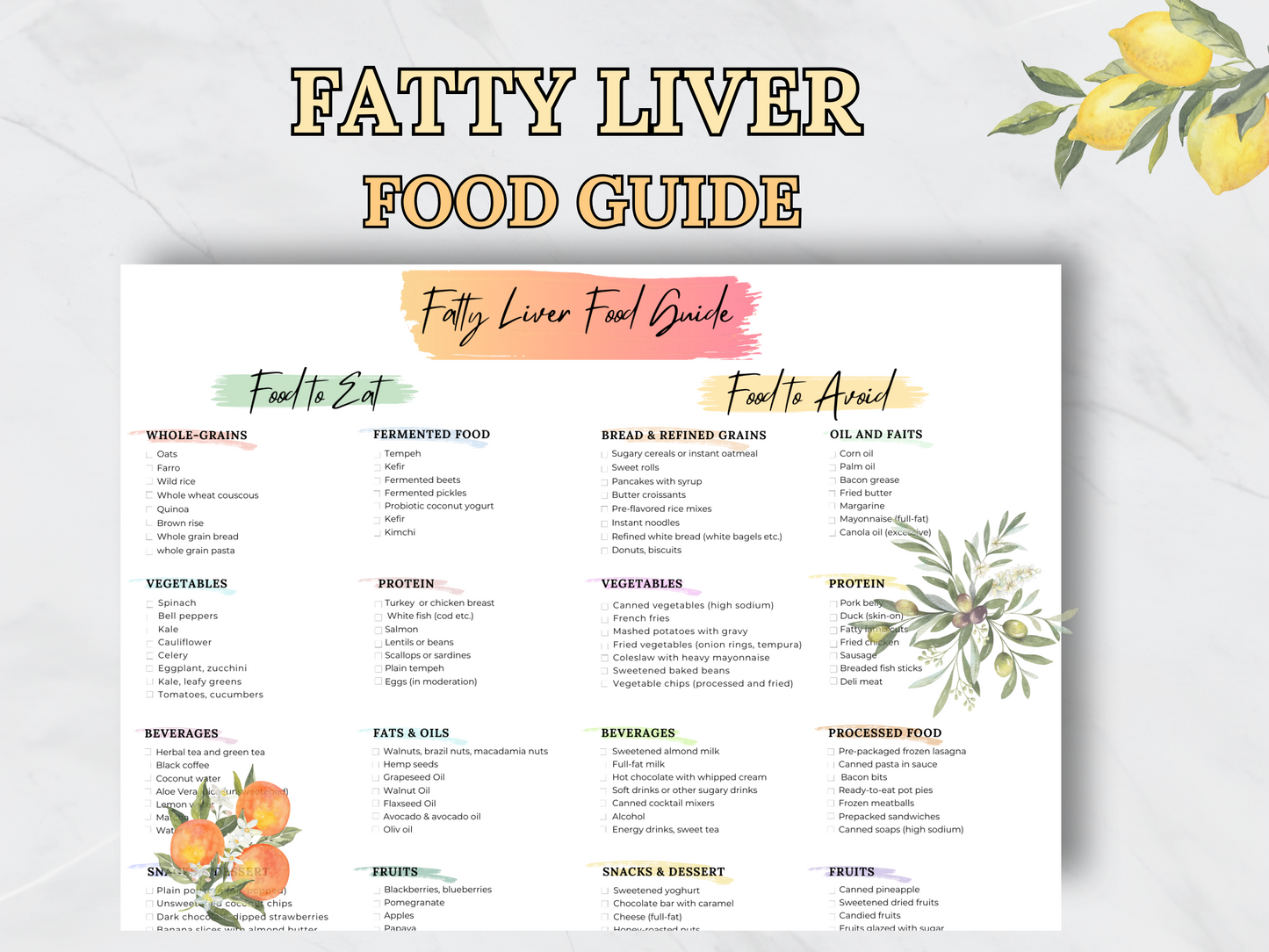 Fatty Liver Diet Food List