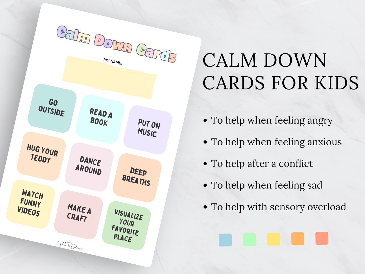 Emotional Support for Kids: Calm Down Cards