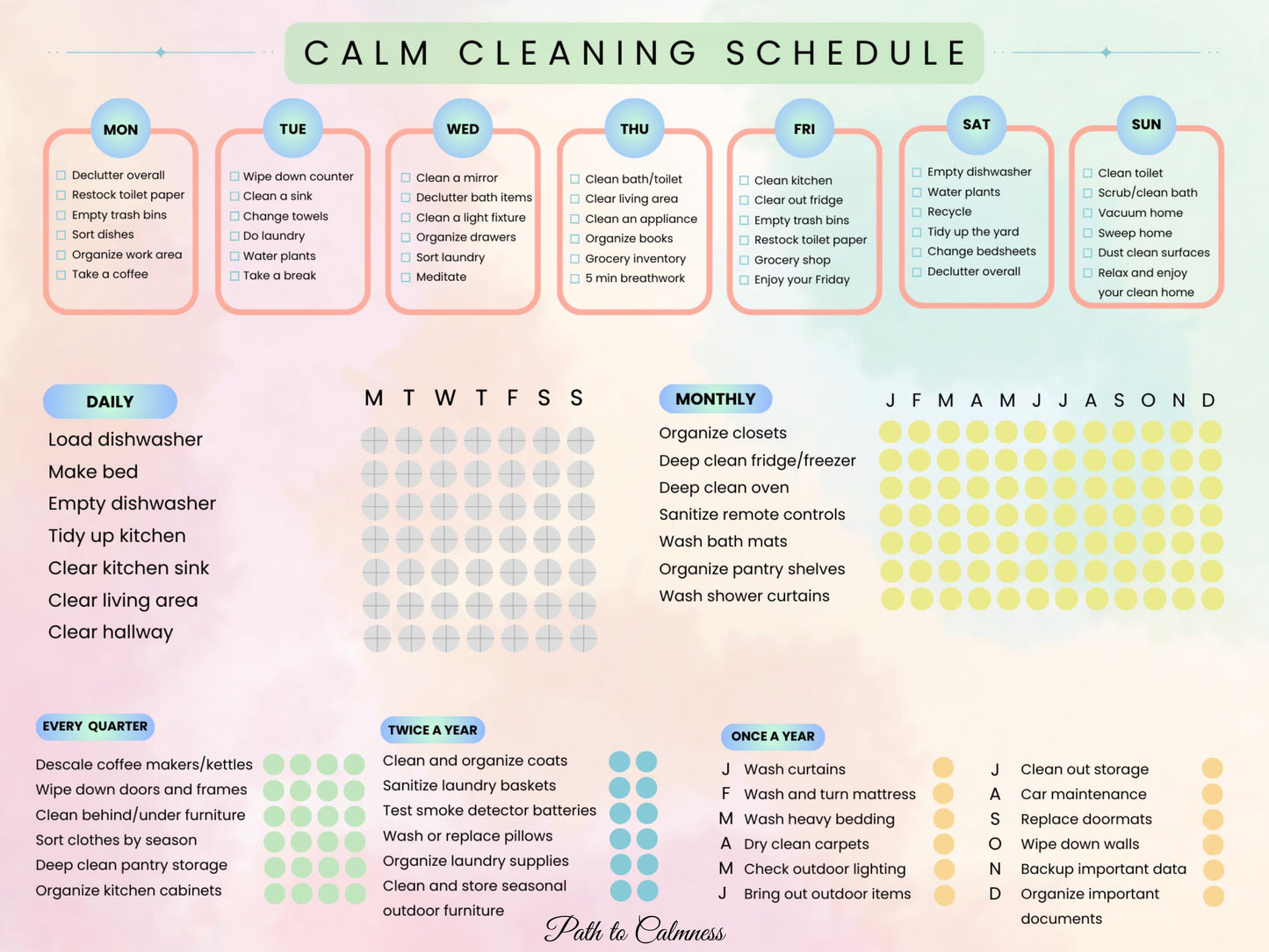 Calm Cleaning Schedule