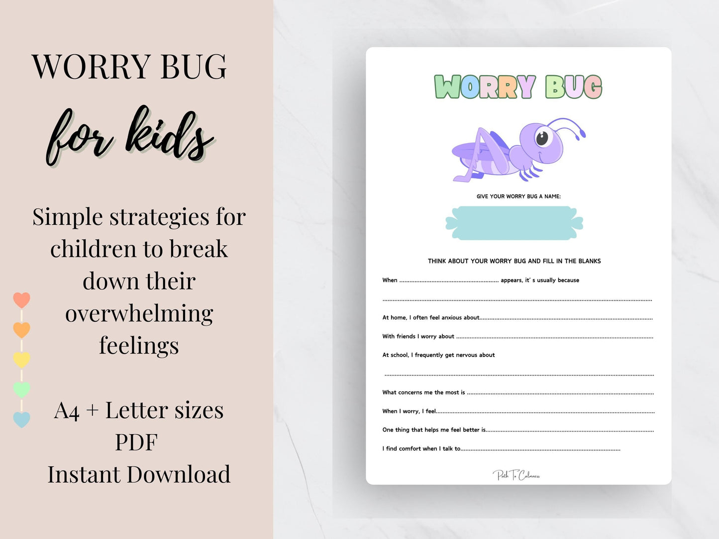 Emotional Support Kids Tracker - Worry Bug