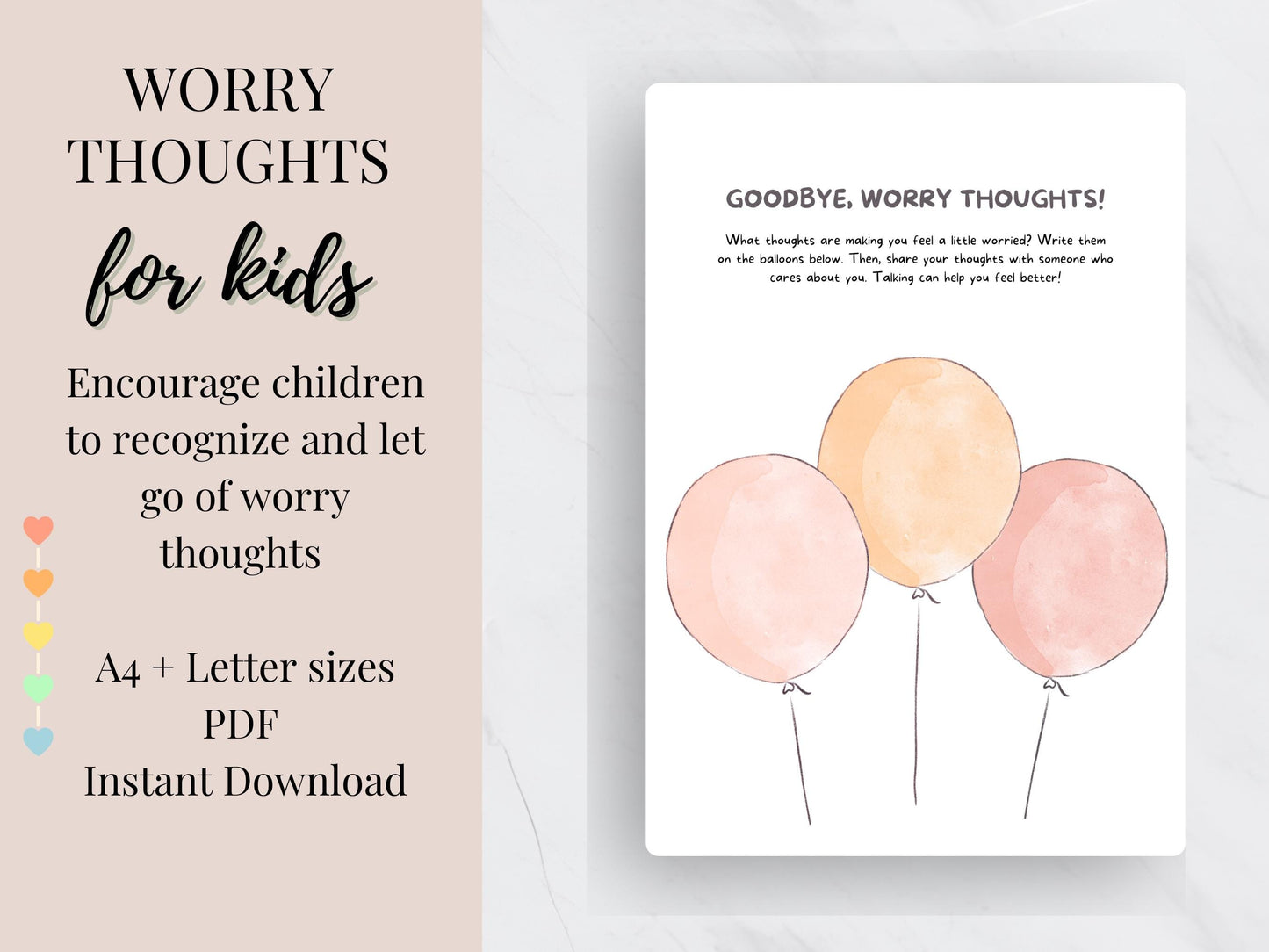 Emotional Support for Kids - Goodbye Worry Thoughts