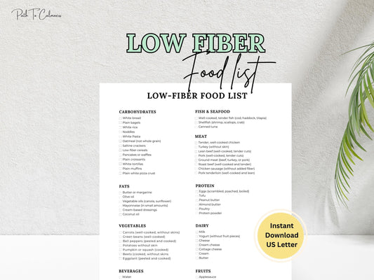 Low Fiber Food List