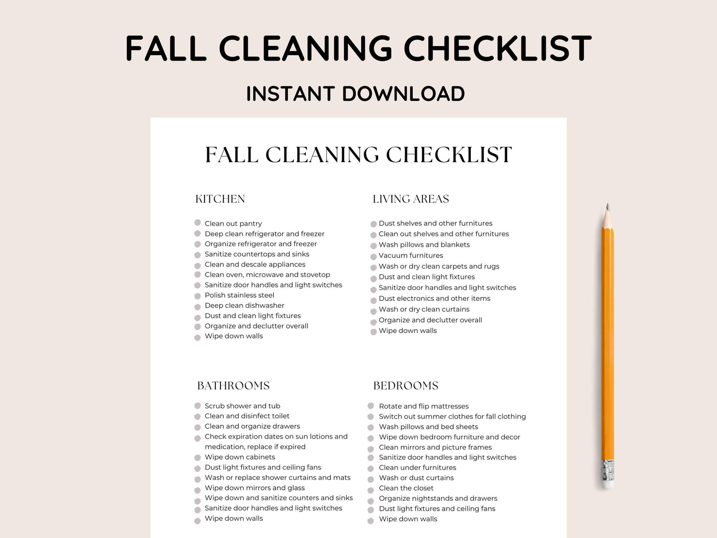 Fall Cleaning Checklist