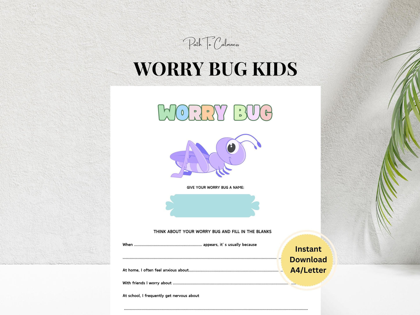 Emotional Support Kids Tracker - Worry Bug