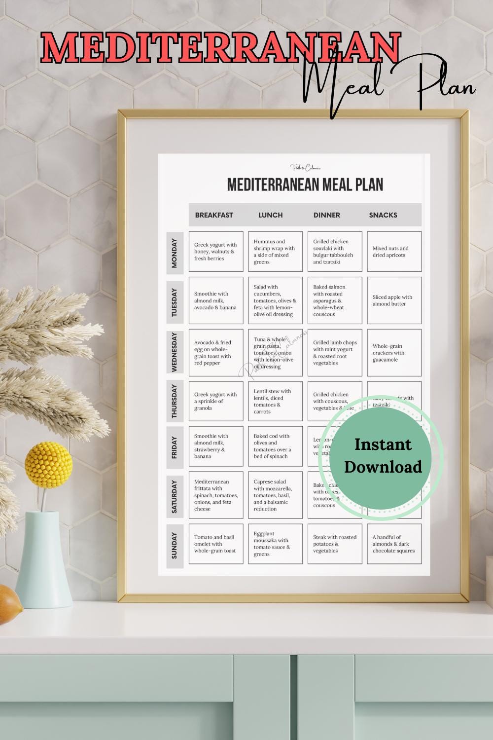 Mediterranean Meal Plan