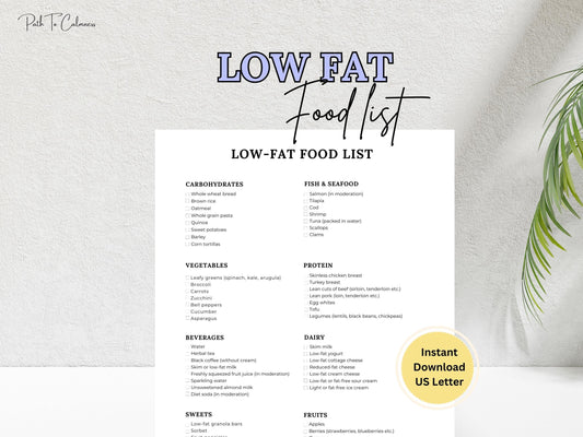 Low Fat Food List + Bonus Meal Plan