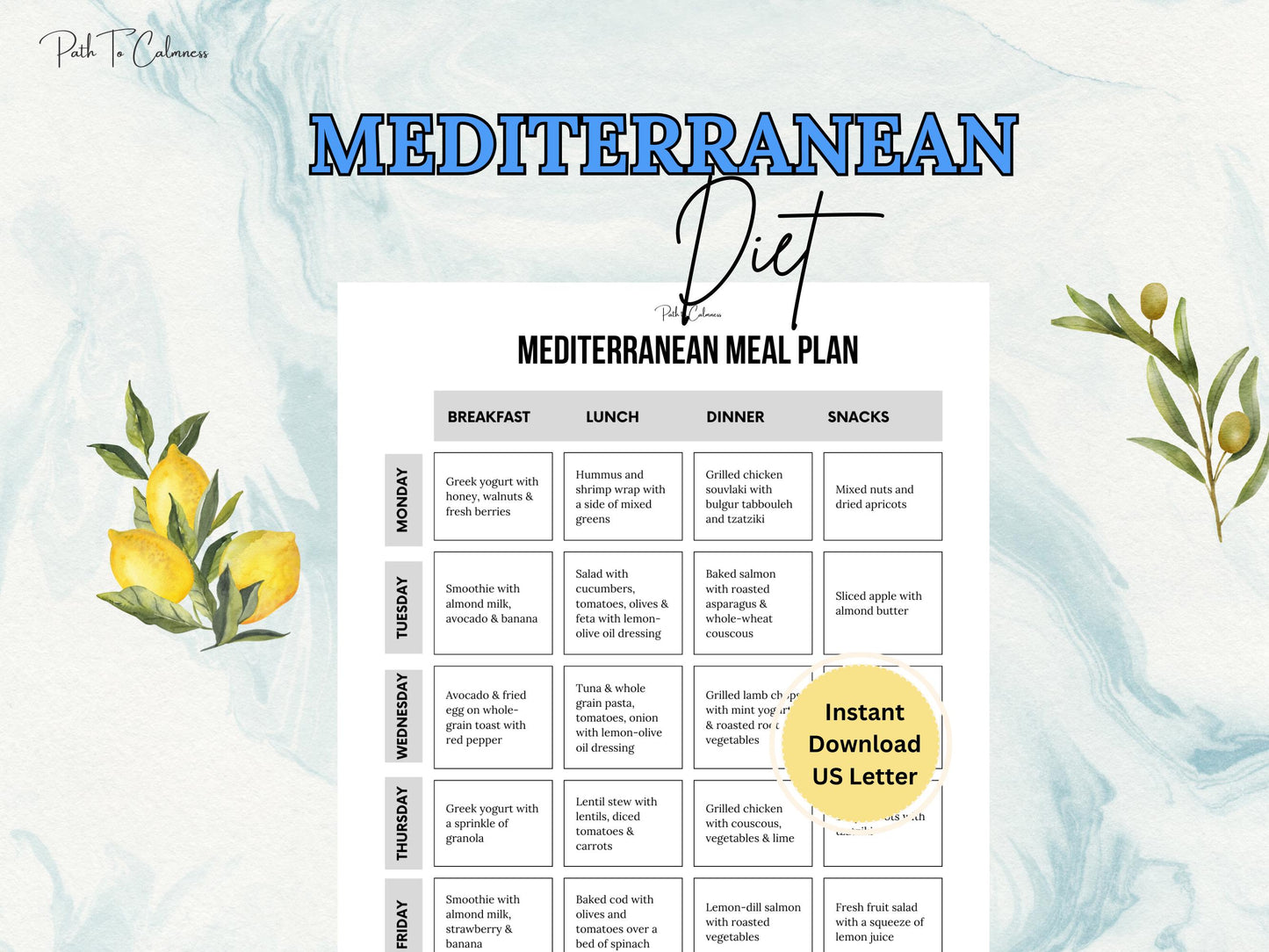 Mediterranean Meal Plan